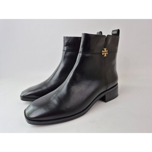 Tory Burch Women's Black Everly Leather Ankle Booties Size 11 M - Picture 2 of 7